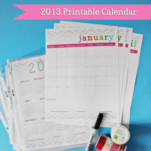 2013 Printable Calendar | 505-design.com