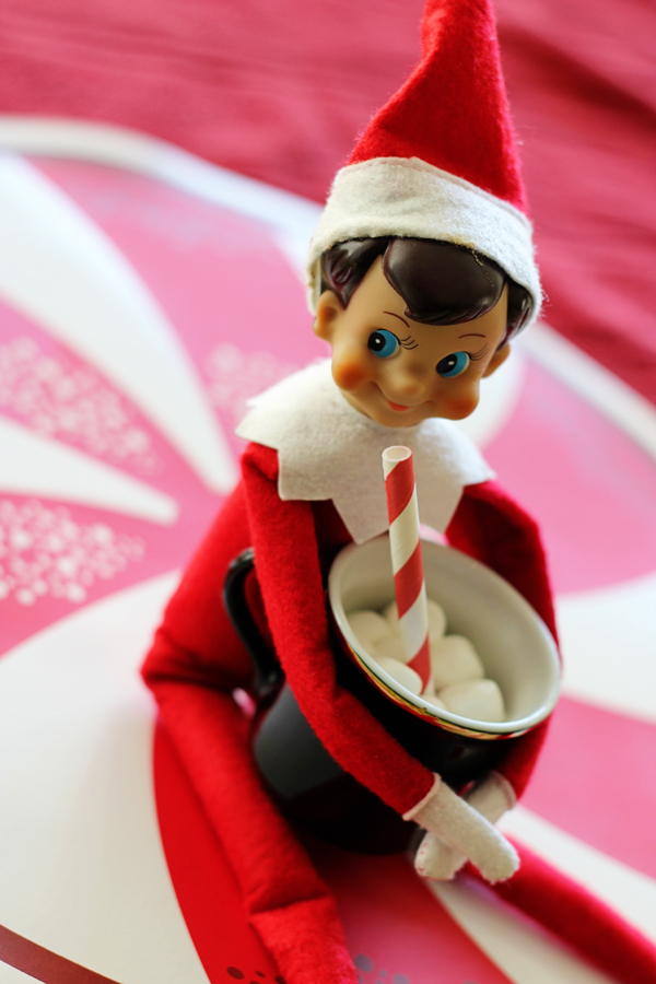 Elf on the Shelf Idea - Drinking Hot Coco