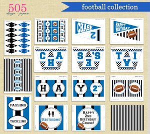 Printable Football party Collection | ww.505-design.com