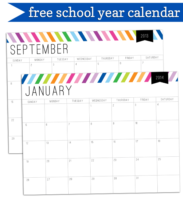 Free 2013-2014 Calendar by 505-design.com