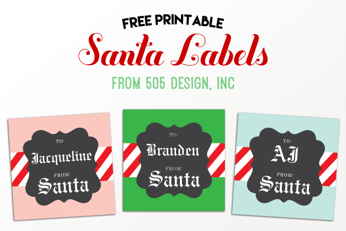 From Santa Label - Free Printable at 505-design.com