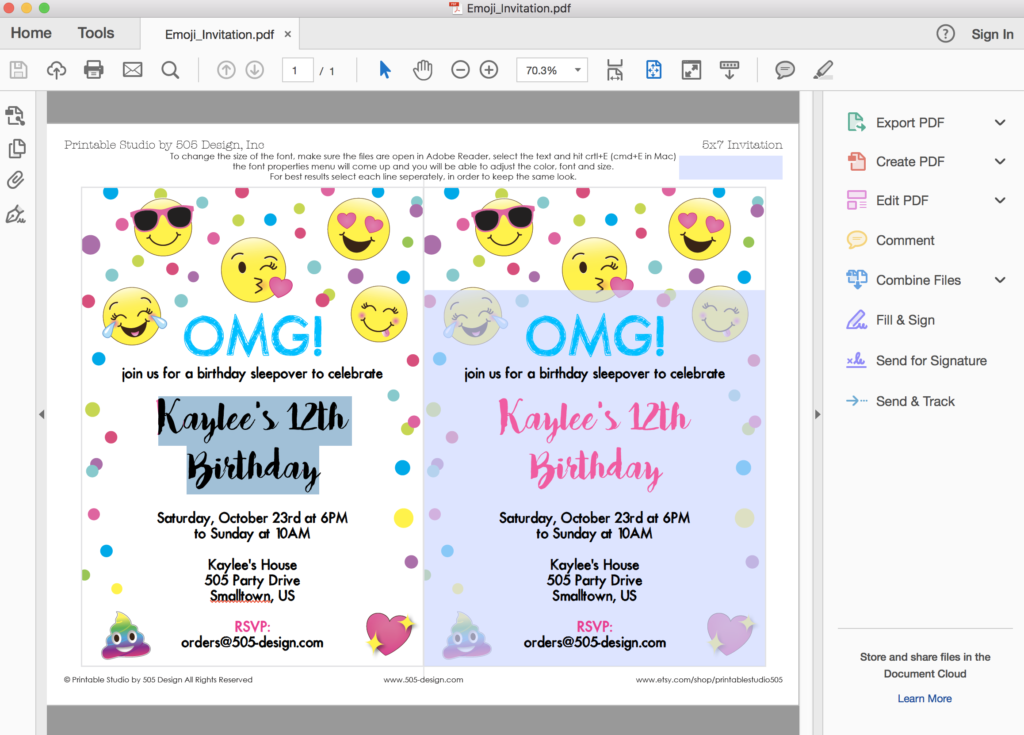 Emoji Invitation Cute Emoji Party Invitation 505 Design, Inc