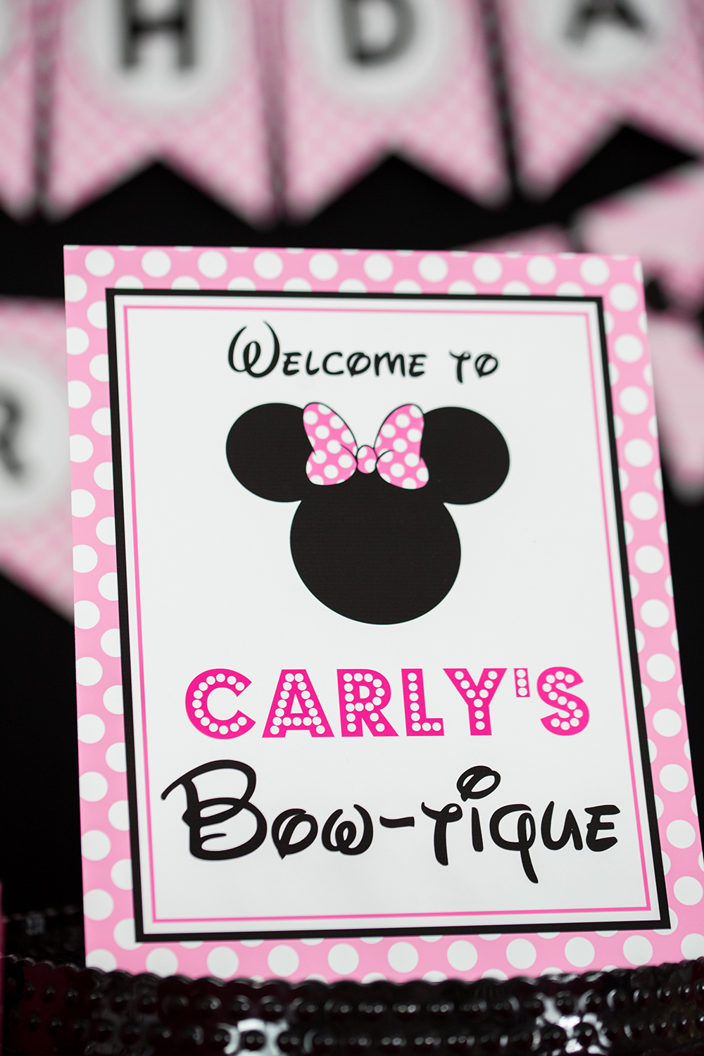 Minnie Mouse Party Signs In Pink 505 Design Inc