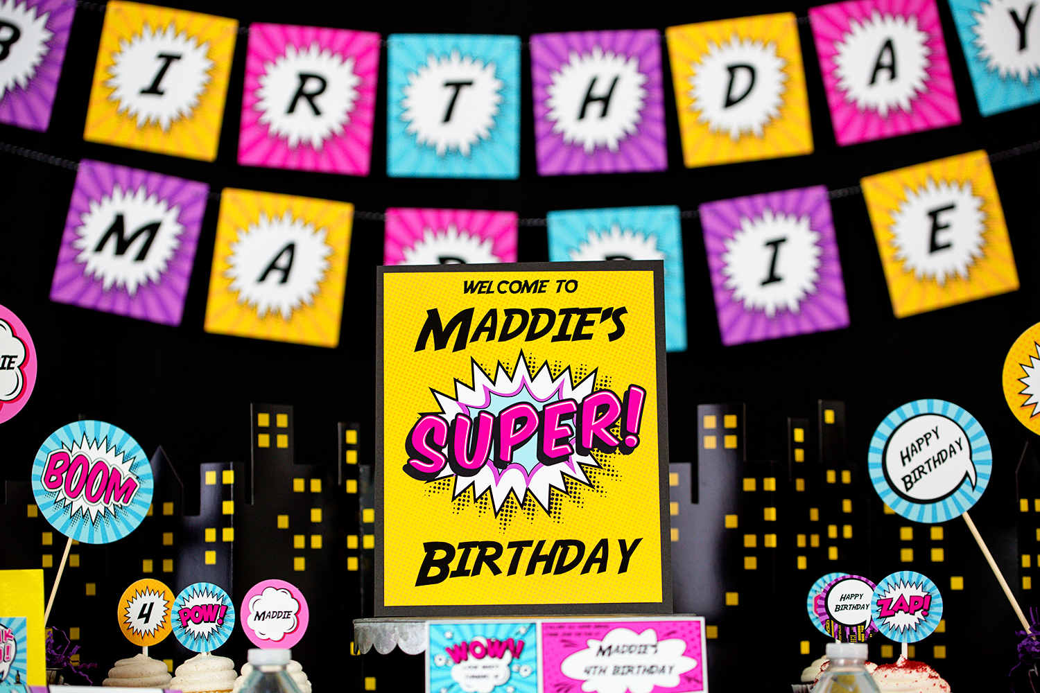 Girl Superhero Party Sign, What's Your Superhero Name Sign, - Inspire Uplift